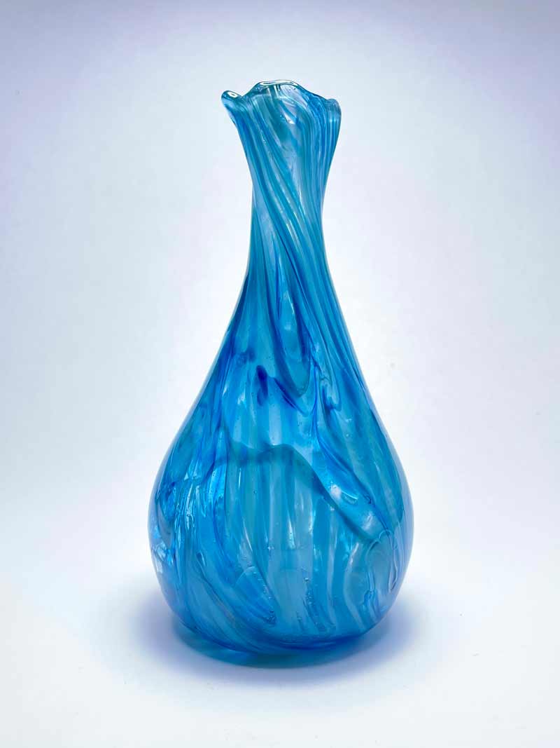 Image of small blue glass vase